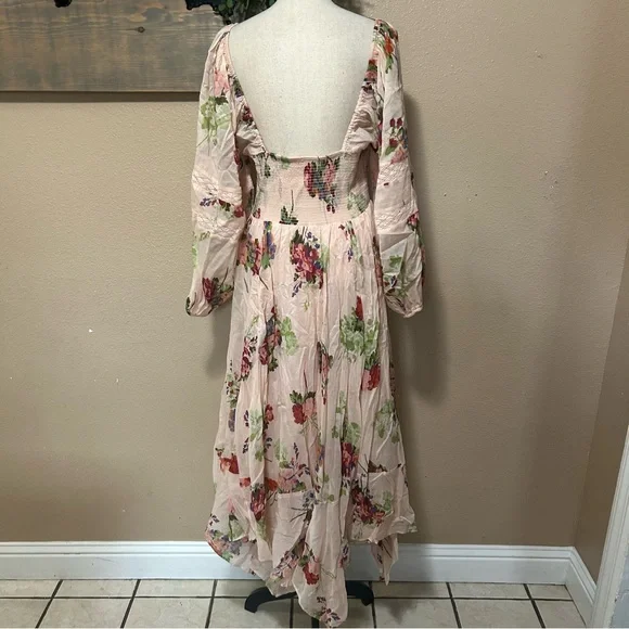 Free People Morning Glory Dress – Floral Boho Handkerchief Hem - Picture 4 of 11
